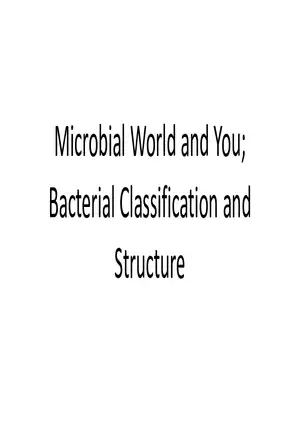 Bacterial Classification and Structure